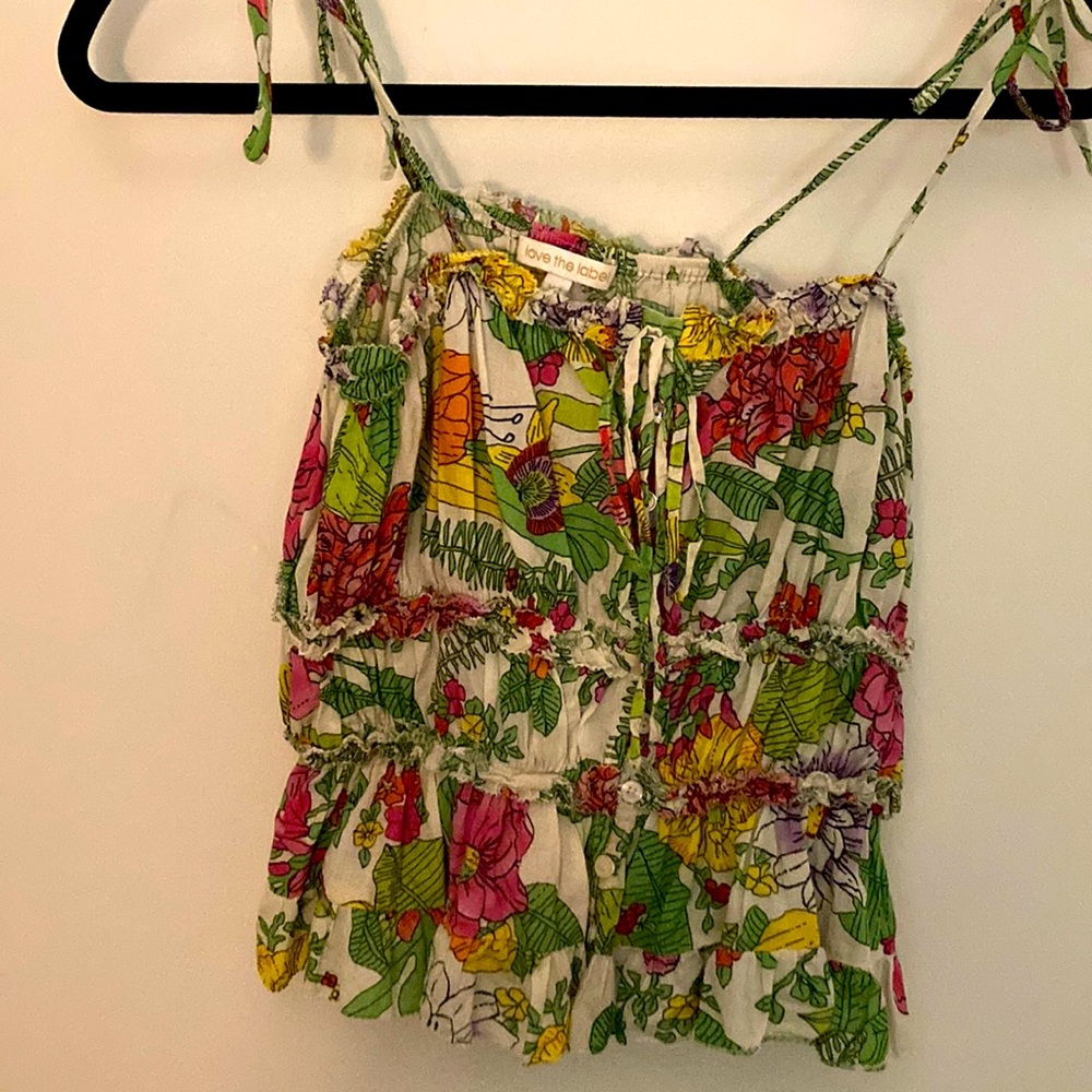 ‘Love the Label’ cropped tropical tank top from Anthropologie